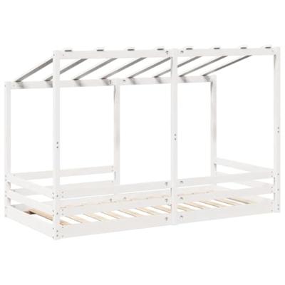 Kinderbed met bedhuis 90x200 cm massief grenenhout wit