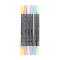 Creativ Company Dubbelzijdige textielstiften - pastel, 6st. - thumbnail