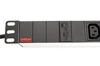 ROLINE 19 stekkerdoos 8-voudig C13 + C14 stekker, 10A, Aluminium, 2 m - thumbnail