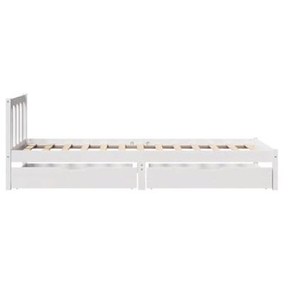 Bedframe zonder matras massief grenenhout wit 90x190 cm