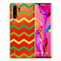Huawei P30 Pro | TPU bumper | Zigzag Groen - thumbnail