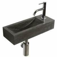 Fonteinset Natuursteen Tulip 40x15x8 cm Rechthoek (kraangat rechts) - thumbnail