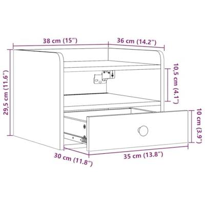 Nachtkastjes met lade Wandgemonteerd 2 pcs Wasbruin 38 x 36 x 29.5 cm Nachtkastjes met lade Wandgemonteerd 2 pcs Wasbruin 38 x 36 x 29.5 cm