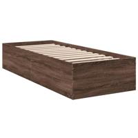 Bedframe zonder matras bewerkt hout bruin eikenkleur 75x190 cm - thumbnail
