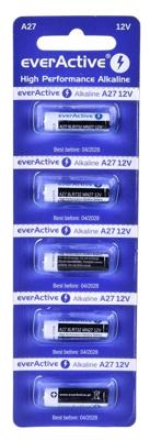 5 x everActive 27A 12V alkalinebatterijen - blister 5 st.