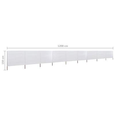 VidaXL Windscherm 9-panelen 1200x120 cm stof zandwit