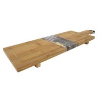 Serveerplank bamboe met voet 58x19x3cm - thumbnail