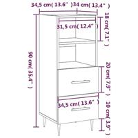 Dressoir 34,5x34x90 cm bewerkt hout wit - thumbnail