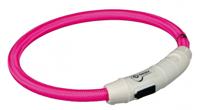 TRIXIE LICHTGEVENDE HALSBAND HOND FLASH USB TPU / NYLON ROZE - thumbnail
