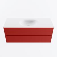 MONDIAZ VICA 120cm badmeubel onderkast Fire 2 lades. Wastafel MOON midden zonder kraangat, kleur Talc. - thumbnail