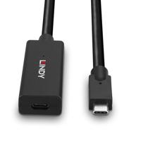 LINDY 43364 USB-C-kabel USB 3.2 Gen2 USB-C stekker, USB-C bus 5.00 m Zwart - thumbnail