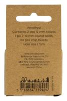 Creativ Company Kristallen kralen, amethist, d 7-12 mm, gatgrootte 1 mm, ca. 63 stuk, paars, 63 stuk/ 1 doos - thumbnail