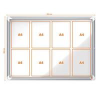 Nobo Premium Plus binnenvitrine, draaideur met slot, magnetisch, 8 x A4 - thumbnail