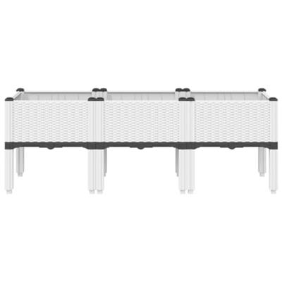 VidaXL Plantenbak met poten 120x40x42 cm polypropeen wit VidaXL Plantenbak met poten 120x40x42 cm polypropeen wit