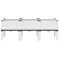 VidaXL Plantenbak met poten 120x40x42 cm polypropeen wit - thumbnail
