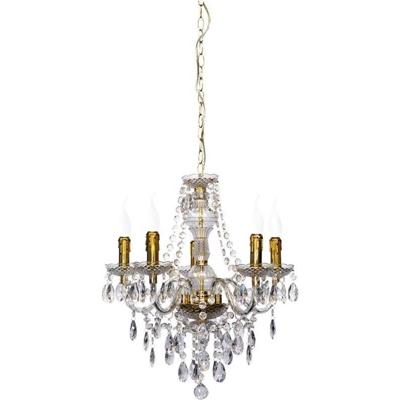 LED Kroonluchter - Trion Lucy - E14 Fitting - 5-lichts - Rond - Mat Goud - Aluminium