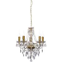 LED Kroonluchter - Trion Lucy - E14 Fitting - 5-lichts - Rond - Mat Goud - Aluminium - thumbnail