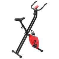 vidaXL Hometrainer X-bike magnetisch met hartslagmeter zwart en rood - thumbnail