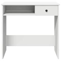 Bureau 80x40x75 cm bewerkt hout wit - thumbnail