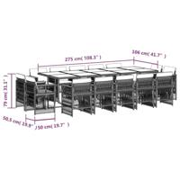 15-delige Tuinset met kussens poly rattan bruin - thumbnail