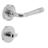 Intersteel Deurkruk Helena op rozet met toilet-/badkamersluiting - chroom - thumbnail