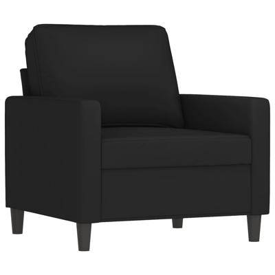 3-delige Loungeset met kussens fluweel zwart - thumbnail