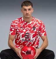 PUMA AC Milan Pre-Match Trainingsshirt 2025-2026 Wit Rood - thumbnail