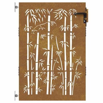 VidaXL Poort 85x125 cm bamboe-ontwerp cortenstaal