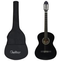 VidaXL Gitaar klassiek beginner met tas 4/4 39" zwart - thumbnail