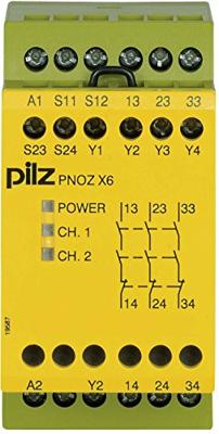 PILZ PNOZ X6 24VAC 24VDC 3n/o Veiligheidsschakelapparaat 3x NO (b x h x d) 45 x 87 x 121 mm 1 stuk(s) PILZ PNOZ X6 24VAC 24VDC 3n/o Veiligheidsschakelapparaat 3x NO (b x h x d) 45 x 87 x 121 mm 1 stuk(s)