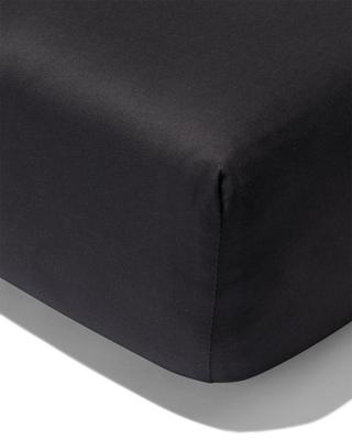 HEMA Hoeslaken 160x200cm satijn donkergrijs (donkergrijs)