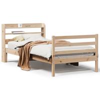 Bedframe met hoofdbord massief grenenhout 180x200 cm - thumbnail