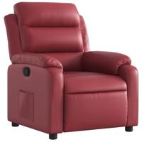 Fauteuil verstelbaar kunstleer wijnrood - thumbnail