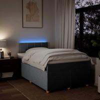 Boxspring met matras stof lichtgrijs 120x200 cm - thumbnail