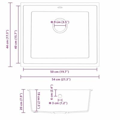 VidaXL Keukenwasbak wit 54 x 44 x 20 cm graniet