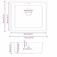 VidaXL Keukenwasbak wit 54 x 44 x 20 cm graniet - thumbnail