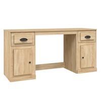 Bureau met kast bewerkt hout sonoma eikenkleurig - thumbnail