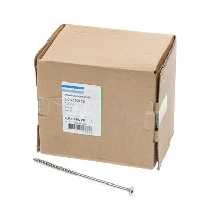 Spaanplaatschroef roestvaststaal A2 platkop torx-25 6.0X150/70 deeldraad (100) Spaanplaatschroef roestvaststaal A2 platkop torx-25 6.0X150/70 deeldraad (100)