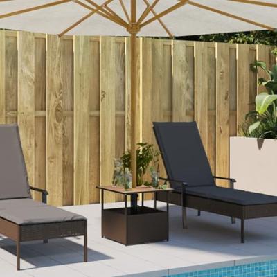 Tuintafel met parasolgat 55x55x46,5 cm poly rattan bruin Tuintafel met parasolgat 55x55x46,5 cm poly rattan bruin