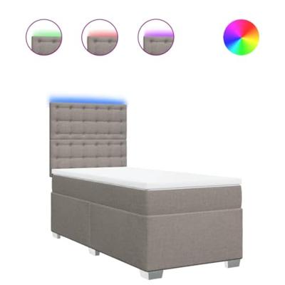 Boxspring met matras stof taupe 90x200 cm