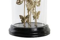 Decoratieve figuren DKD Home Decor Kristal Zwart Gouden Metaal Vlinders (18,5 x 18,5 x 32,5 cm) - thumbnail