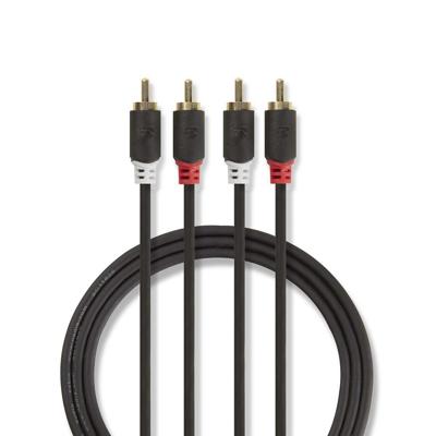 Nedis CABW24200AT20 Stereo Audiokabel 2x Rca Male - 2x Rca Male 2,0 M Antraciet