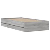 Bedframe met lades bewerkt hout grijs sonoma eiken 90x200 cm - thumbnail