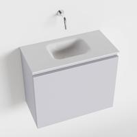 MONDIAZ OLAN 60cm toiletmeubel cale. LEX wastafel talc midden geen kraangat - thumbnail