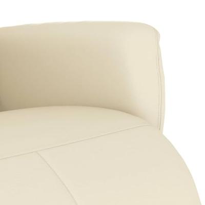 Fauteuil verstelbaar met voetensteun kunstleer crmekleurig - thumbnail