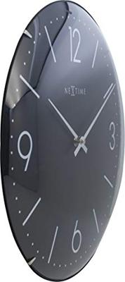 NeXtime NE-3157ZW Wandklok Dia. 35 Cm, Bol Glas, Zwart, 'Basic Dome' NeXtime NE-3157ZW Wandklok Dia. 35 Cm, Bol Glas, Zwart, 'Basic Dome'