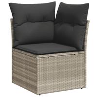 6-delige Loungeset met kussens poly rattan lichtgrijs - thumbnail