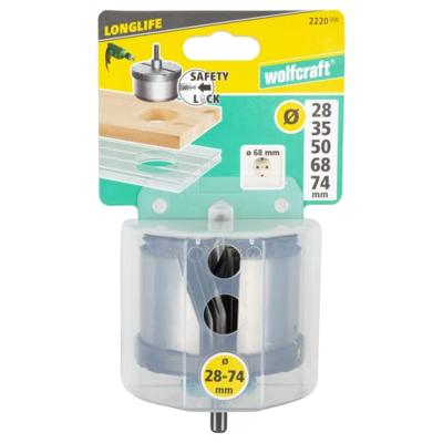 Wolfcraft Profi-gatzaag | 5-delig | Ø28, 35, 50, 68, 75mm | 1 set - 2220000