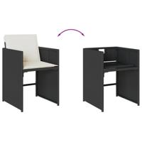 5-delige Tuinset met kussens poly rattan zwart - thumbnail