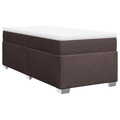 Boxspring met matras stof donkerbruin 80x200 cm